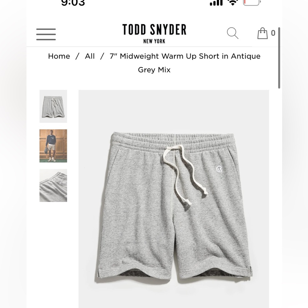 7" MIDWEIGHT WARM UP SHORT IN ANTIQUE GREY MIX